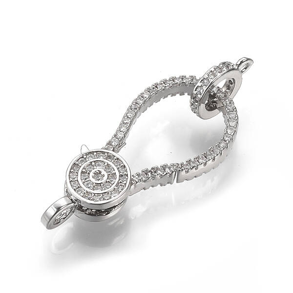 Brass Micro Pave Cubic Zirconia Lobster Claw Clasps