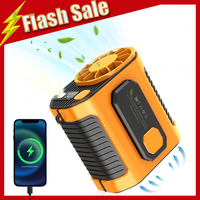 Portable 5000mAh Waist Fan, 10-Speed 5300RPM Hidden Airflow, 8H Runtime Belt Clip Cooling Fan with LED, for Outdoor Jobsite F...