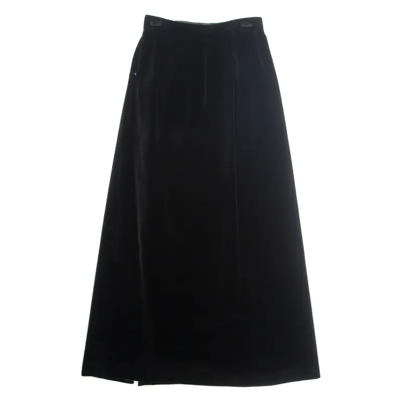 HAMMER Womens A-Line Skirt Black Long Velvet S