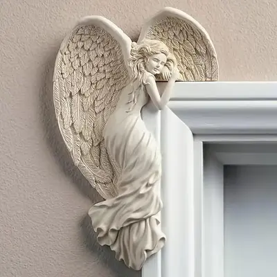 Door Frame Decoration, 1 Count Salvation Angel Door Frame Resin Ornament, Awakening Angel Wings Hanging Ornaments, Room Decor...