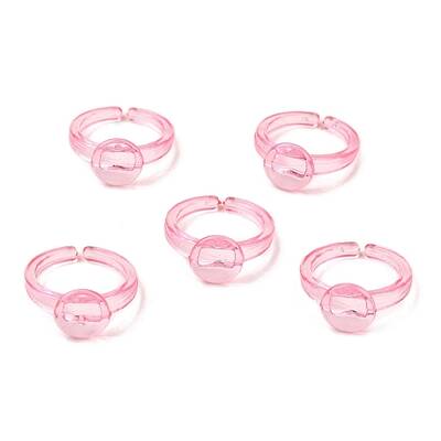 Children's Transparent Plastic Open Cuff Ring Components