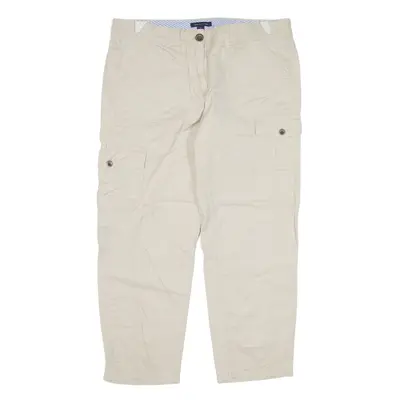 TOMMY HILFIGER Cargo Trousers Beige Relaxed Tapered Womens W34 L25