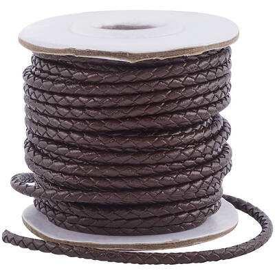 1 Roll Round Braided Cowhide Cords