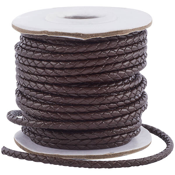 1 Roll Round Braided Cowhide Cords