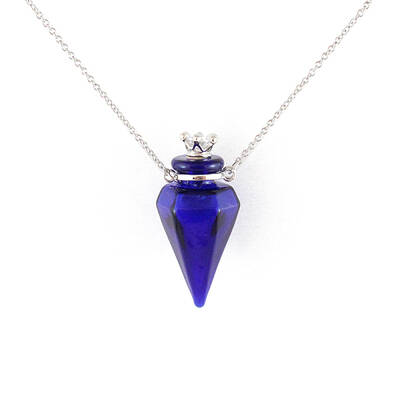 Glass Crown Perfume Bottle Necklaces