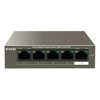 TEG1105P-4-63W Tenda 5-Port Gigabit Desktop Switch with 4-Port PoE