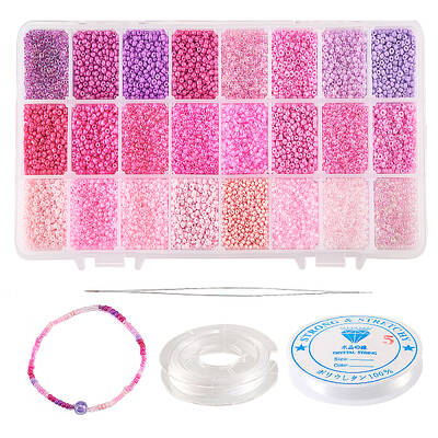 480g 24 Colors Glass Round Seed Beads