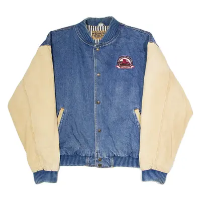 TURNING POINT Kenworth Trucking Mens Bomber Jacket Blue 90s USA XL