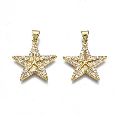 Brass Micro Pave Cubic Zirconia Pendants