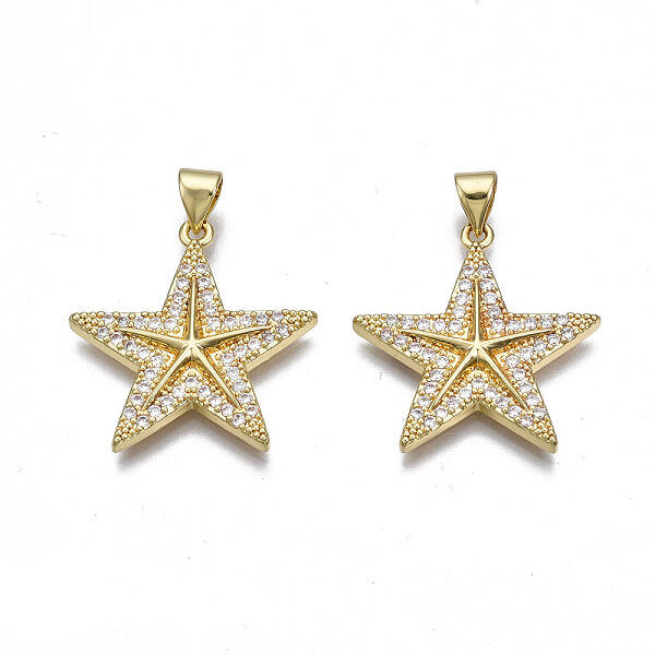 Brass Micro Pave Cubic Zirconia Pendants