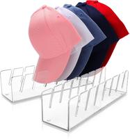 Clear Acrylic Hat Stand for Baseball Caps - 2 Pcs, 2024 New, No Installation Required, Portable Storage Organizer for Bedroom...