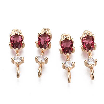 Brass Micro Pave Cubic Zirconia Links Connectors
