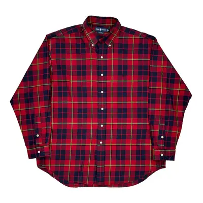 Blake Ralph Lauren Checked Shirt - XL Red Cotton