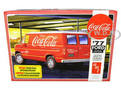 Skill 3 Model Kit 1977 Ford Delivery Van with 2 Bottles Crates and Vending Machine \