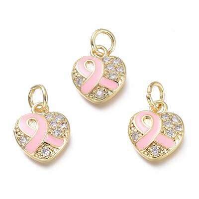Brass Micro Pave Clear Cubic Zirconia Pendants