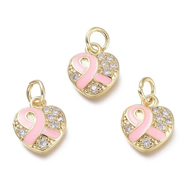 Brass Micro Pave Clear Cubic Zirconia Pendants