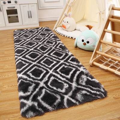 Garvee Runner Rug 2x6 Shag Rug for Living Room Shaggy Rug Kids Rug Plush Rug Geometric Carpet Bedroom Fluffy Rug Bedside Rug ...