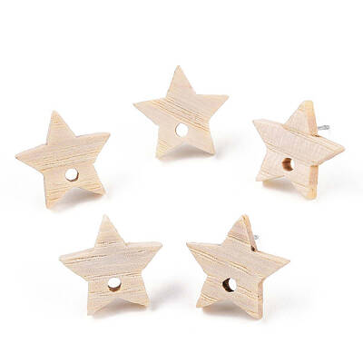 Ash Wood Stud Earring Findings