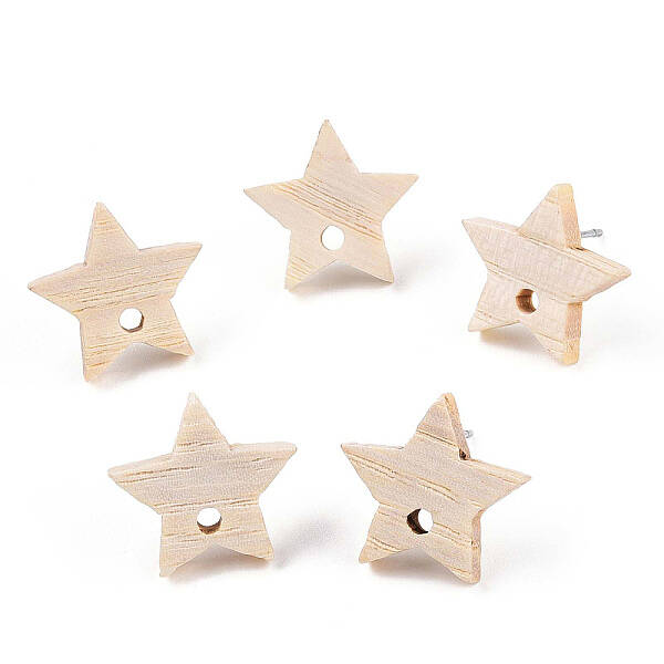 Ash Wood Stud Earring Findings