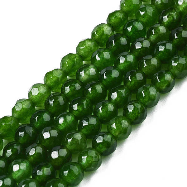 Natural White Jade Bead Strands