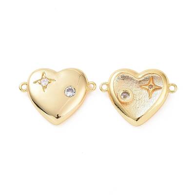 Brass Micro Pave Cubic Zirconia Connector Charms