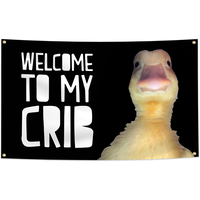 Welcome to My Crib 3x5Ft Flag Funny Tapestry Party for Wall Hanging College Room Man Cave Teen Boy and Girls Wall Hanging Ban...