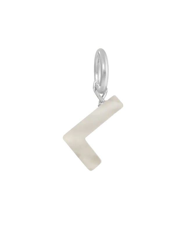 MOP Letter Charm | Metal Color: Silver | Letter: L