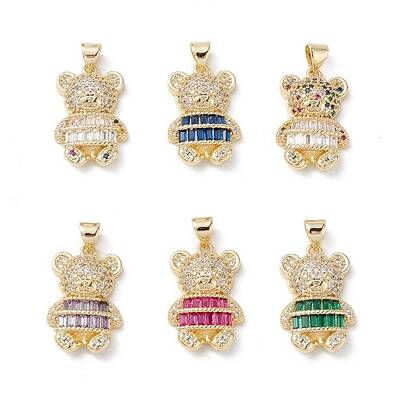 Brass Micro Pave Cubic Zirconia Pendants