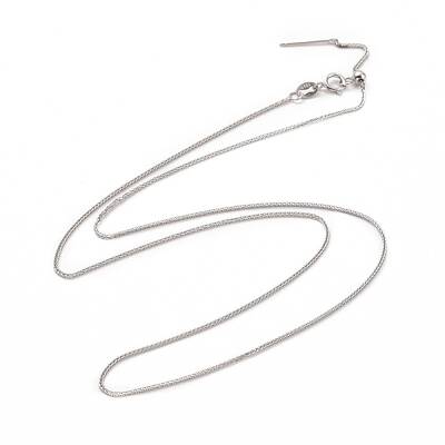 Anti-Tarnish Rhodium Plated 925 Sterling Silver Wheat Chains Necklace for Women