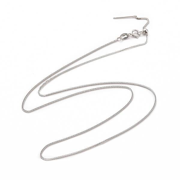 Anti-Tarnish Rhodium Plated 925 Sterling Silver Wheat Chains Necklace for Women