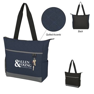 50 Customized Carter Quilted Tote Bag - Polyester & Multi-Pocket