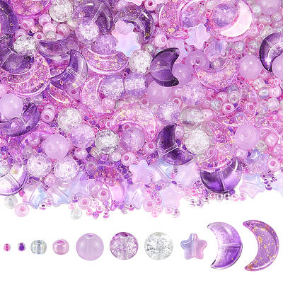 Mixed Styles Transparent Glass Beads