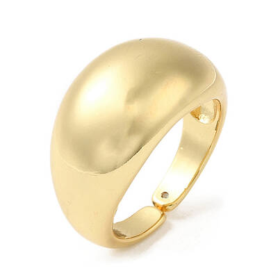 Rack Plating Brass Blank Dome Open Cuff Rings