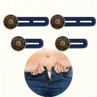 Random Style Button Extender for Pants, 4 Counts Adjustable Waist Button, Retractable Waistband Extender, No Sew Buttons, Eas...
