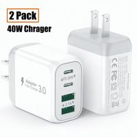 40W USB C Wall Plug, 2Pack Fast Charging Block PD 3.0 Multi Port Type C Adapter Cube for iPhone 15/13/13pro/12/12pro/XR/SE, i...