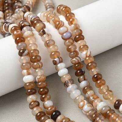Natural Banded Agate Beads Strands