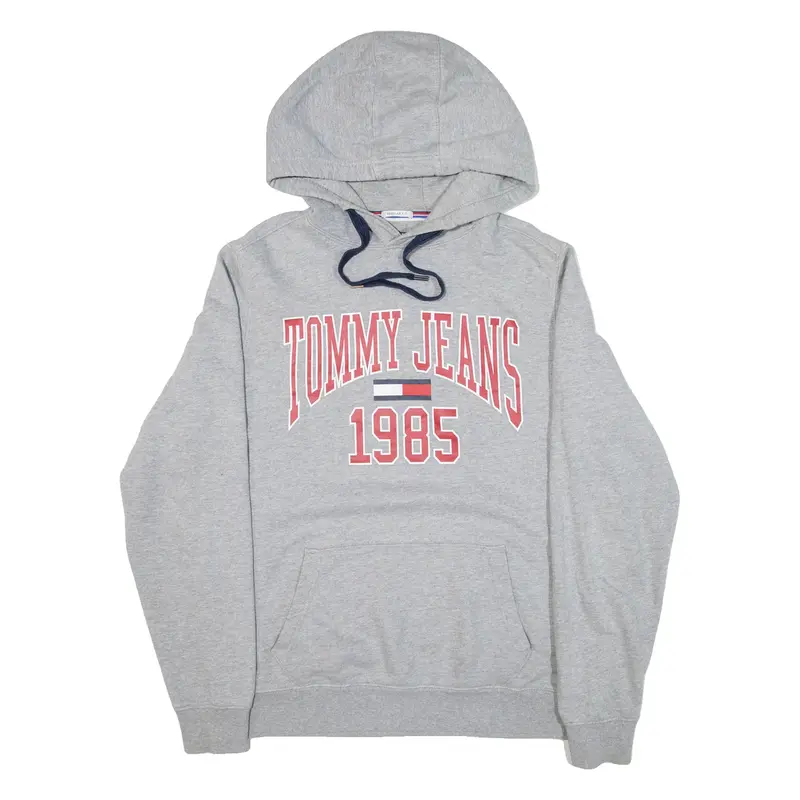 TOMMY JEANS Mens Grey Hoodie L