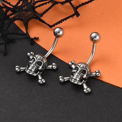 Skull 316 Surgical Stainless Steel Belly Button Rings