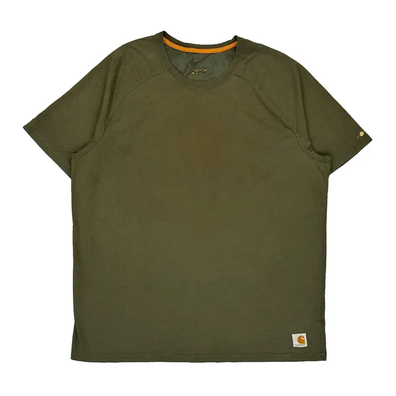 Carhartt T-Shirt - Large Green Cotton Blend