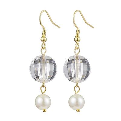 Acrylic Faceted Round Dangle Earrings
