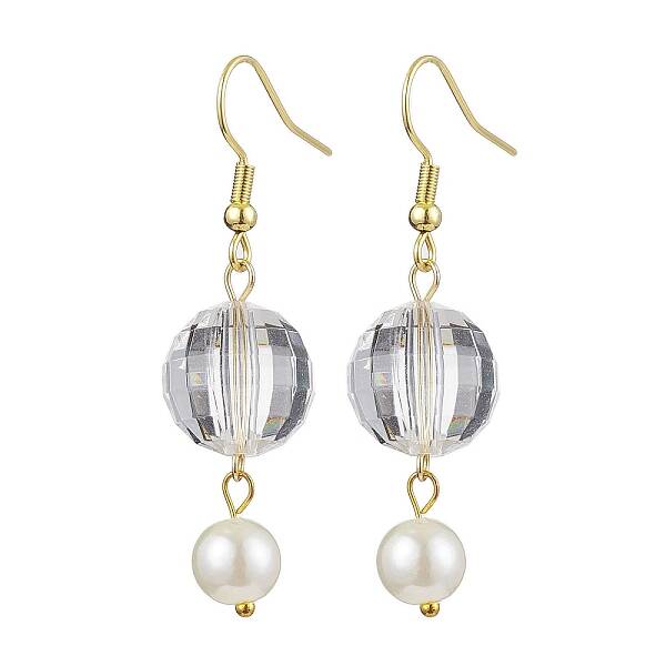 Acrylic Faceted Round Dangle Earrings