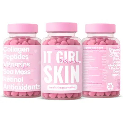 IT GIRL VITAMINS GLOWING SKIN Collagen Gummy, Hydrated Youthful Skin, Hyaluronic Acid, Peptides, Retinol, Sea Moss, Vitamins ...