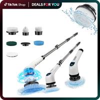 Electric Cleaning Brush, Full-Body IPX7 Waterproof Cordless Electric Spin Scrubber with 4 Replaceable Brush Heads, 2-Speed Sh...