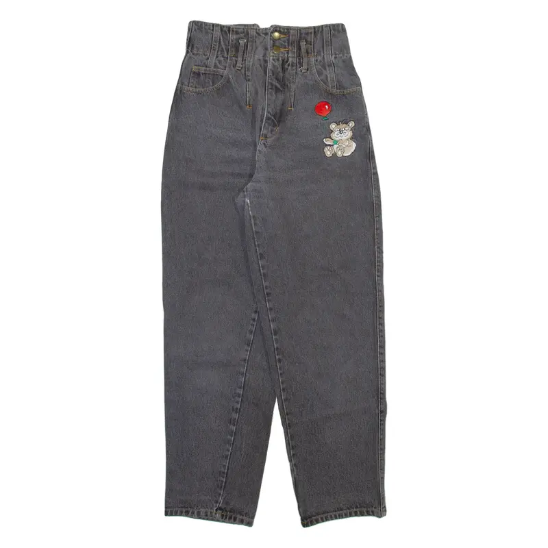 JACK MORGAN Womens Jeans Grey Relaxed Tapered Stone Wash W26 L29