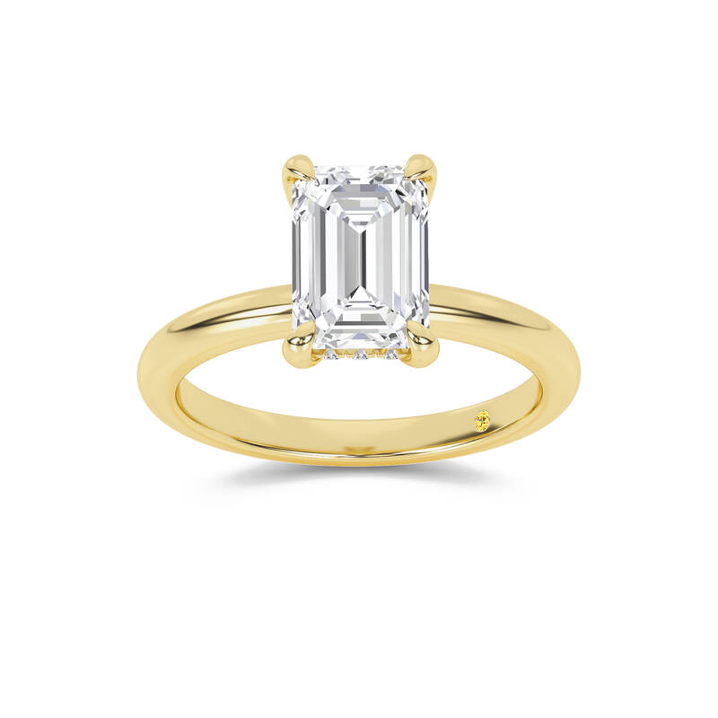 Dream Weaver Hidden Halo Emerald Cut Lab Grown Diamond Engagement Ring | Yellow Gold 1 1/6 - 4 1/4 CT. TW.