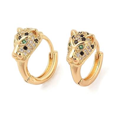 Brass Micro Pave Cubic Zirconia Hoop Earrings for Women