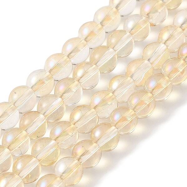 Transparent Electroplate Glass Beads Strands