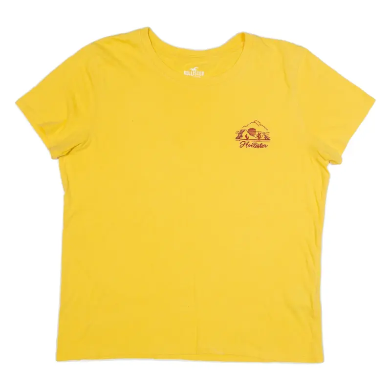 HOLLISTER Womens T-Shirt Yellow L