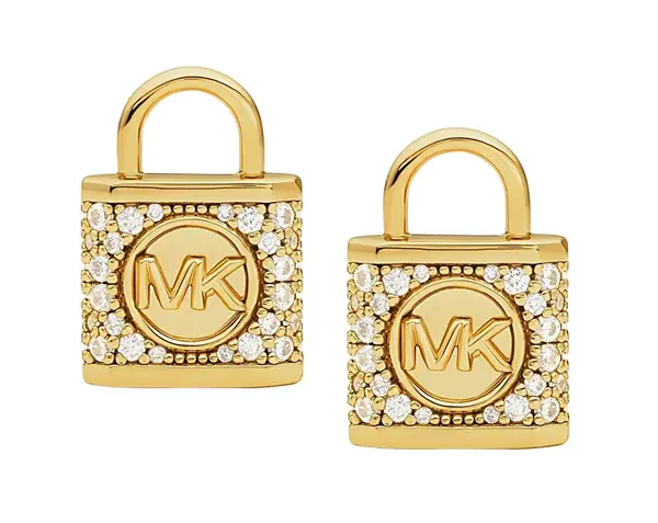 Michael Kors Orecchini A Bottone In Argento Con Zirconi Lucchetto Mkc1628An710