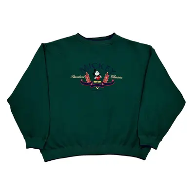 Mickey Mouse Disney Graphic Sweatshirt - 2XL Green Polyester Blend